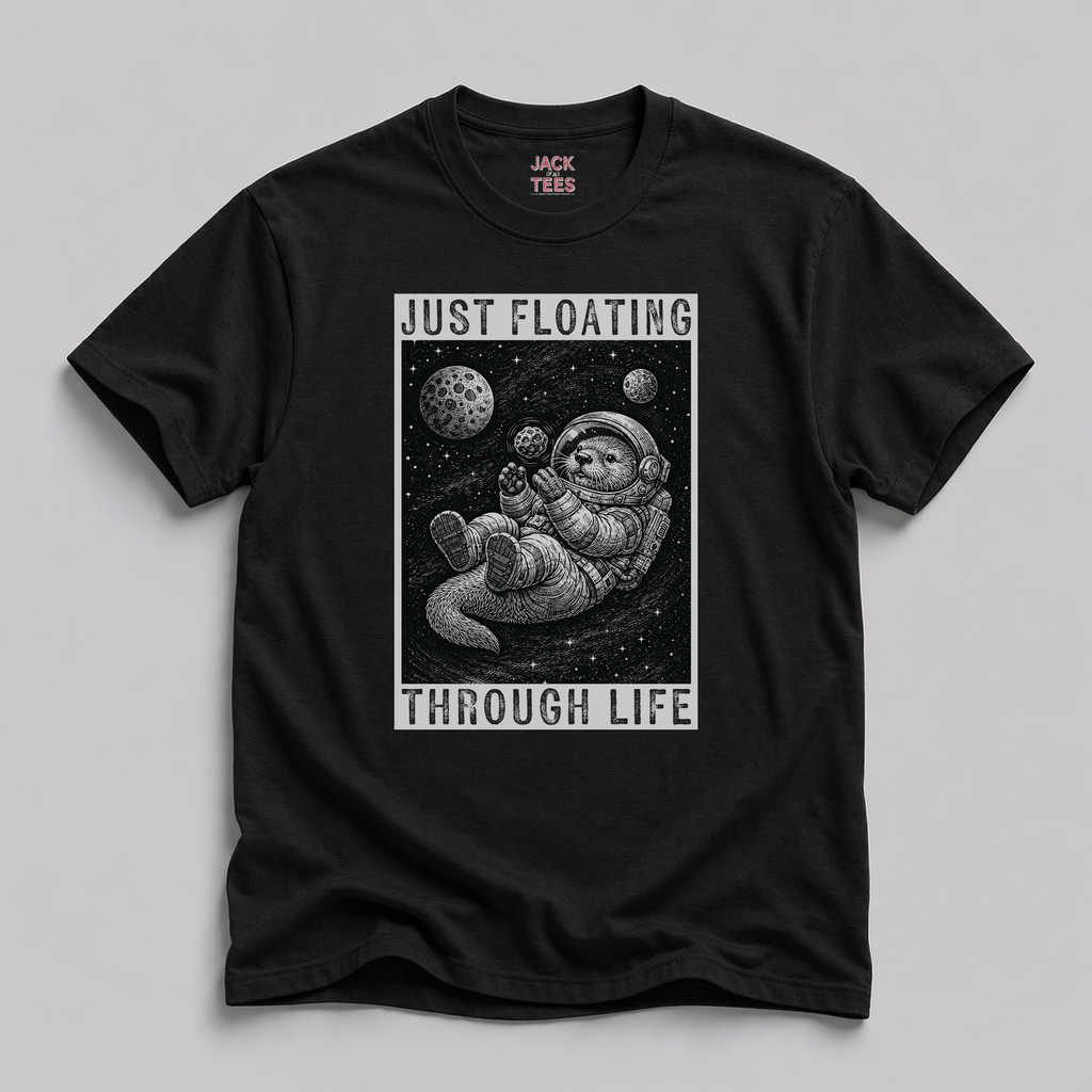 Just Floating Through Life Space Otter T-Shirt