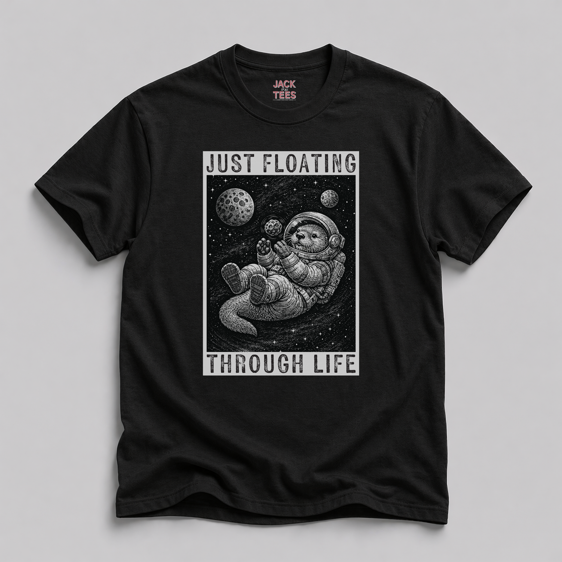 Just Floating Through Life Space Otter T-Shirt