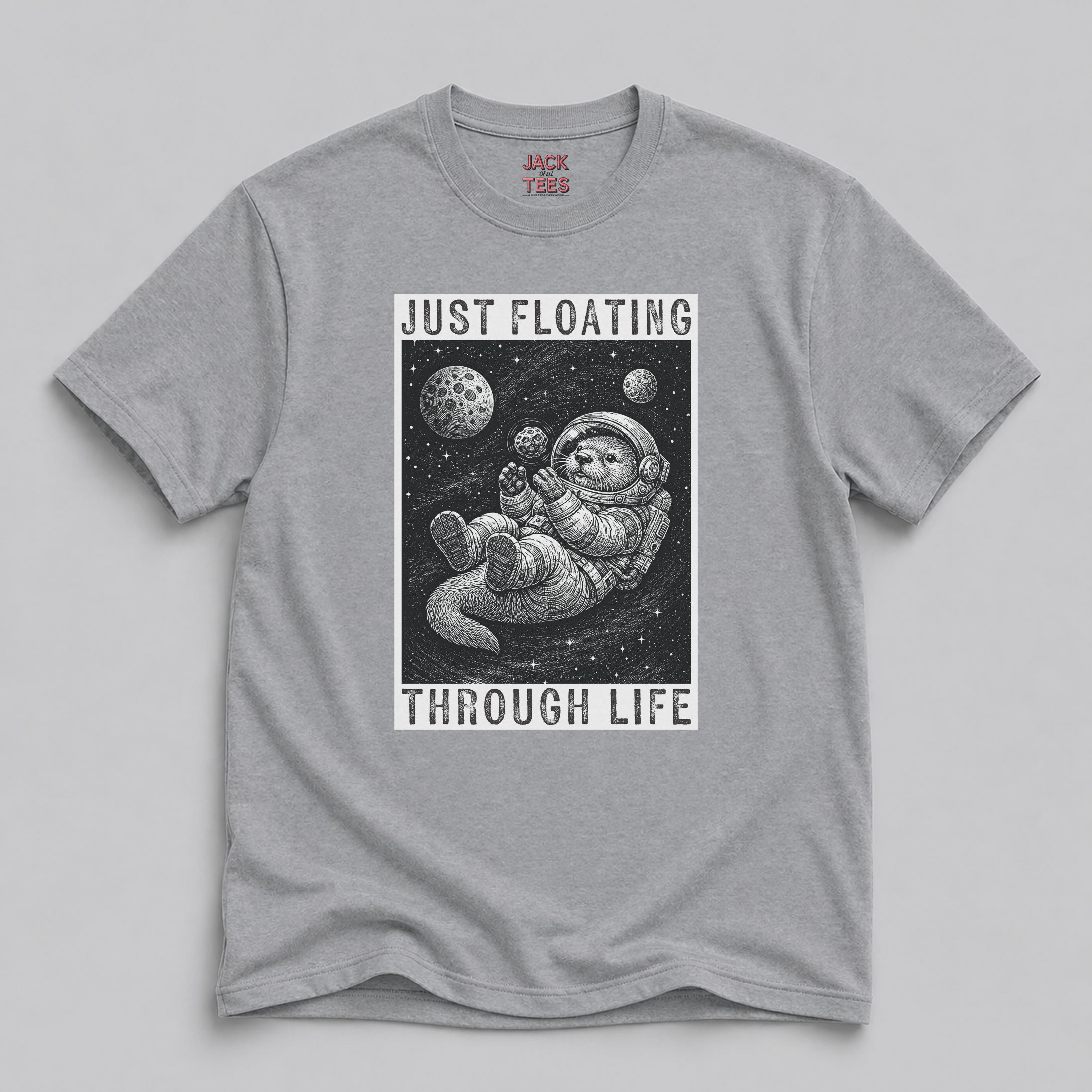 Just Floating Through Life Space Otter T-Shirt