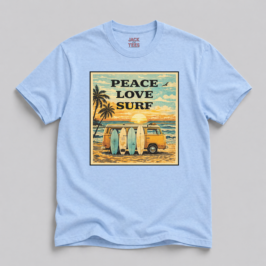 Peace Love Surf VW Bus T-Shirt