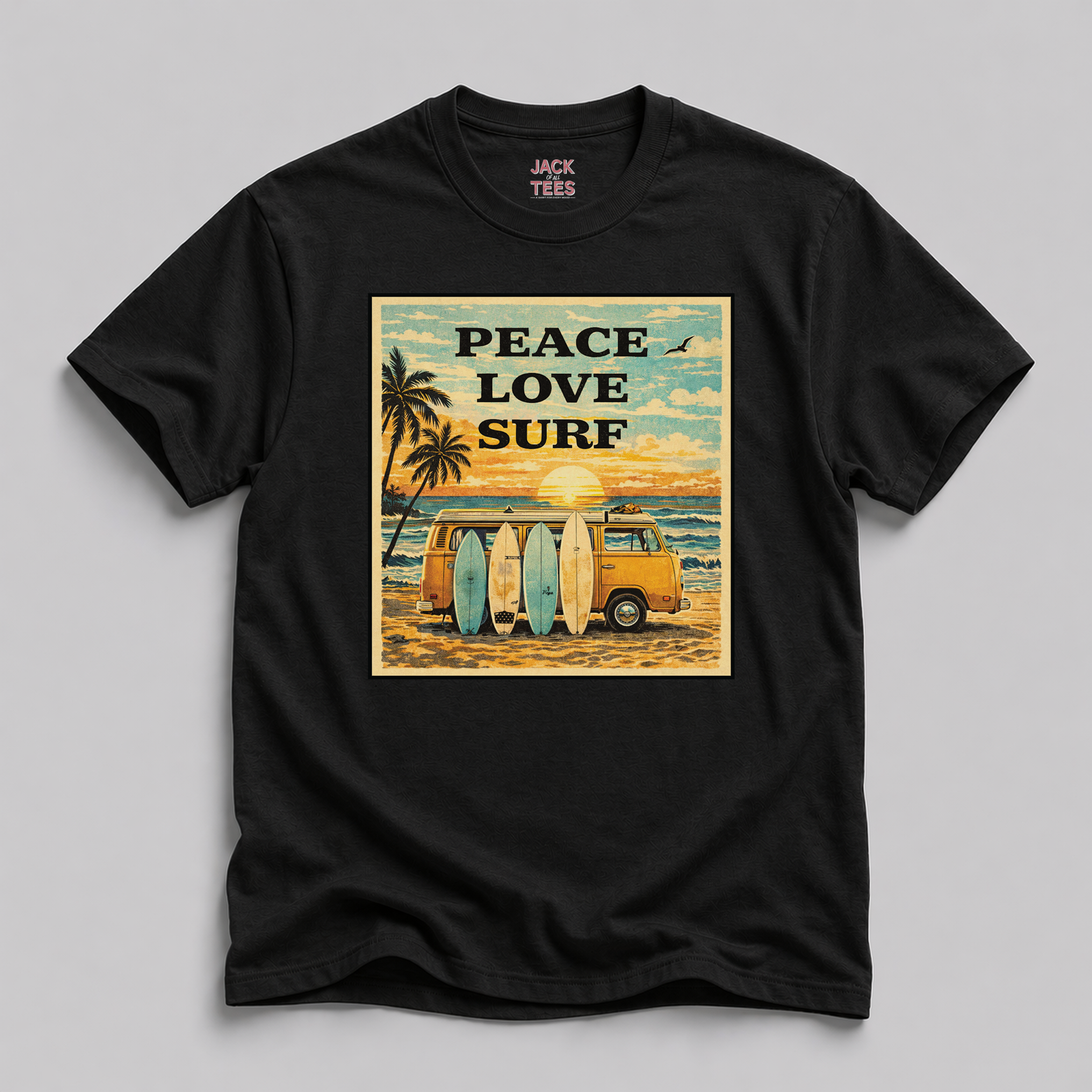 Peace Love Surf VW Bus T-Shirt