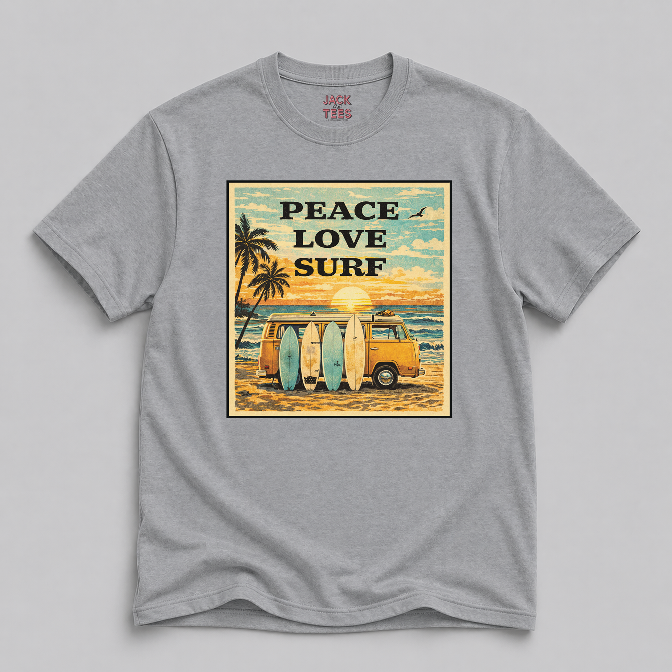 Peace Love Surf VW Bus T-Shirt