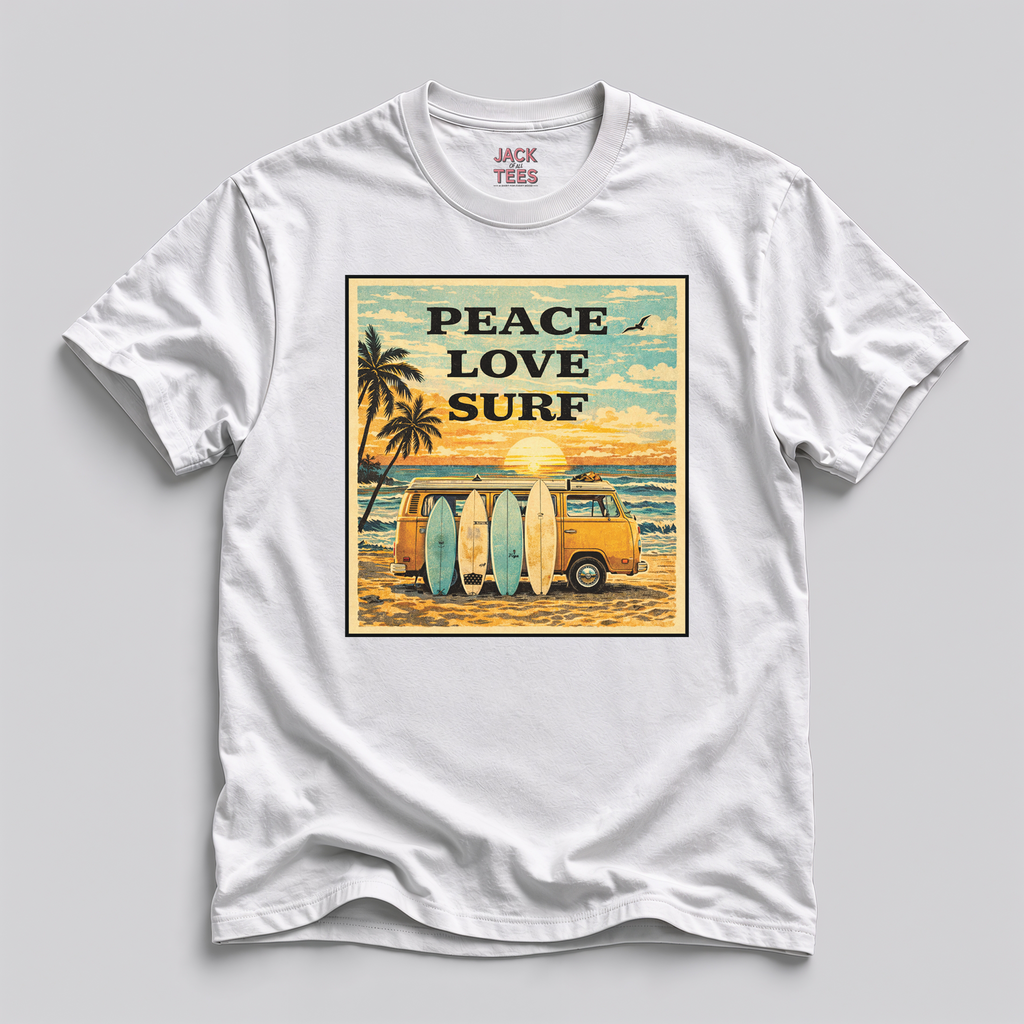 Peace Love Surf VW Bus T-Shirt