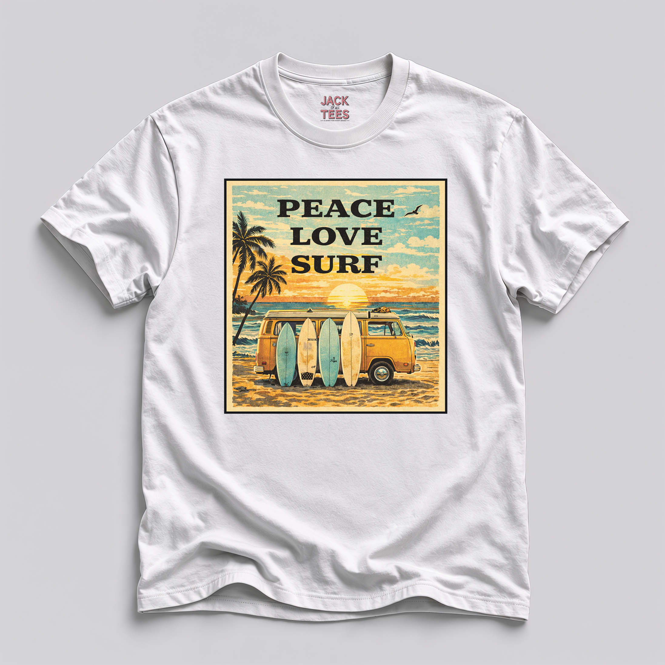 Peace Love Surf VW Bus T-Shirt