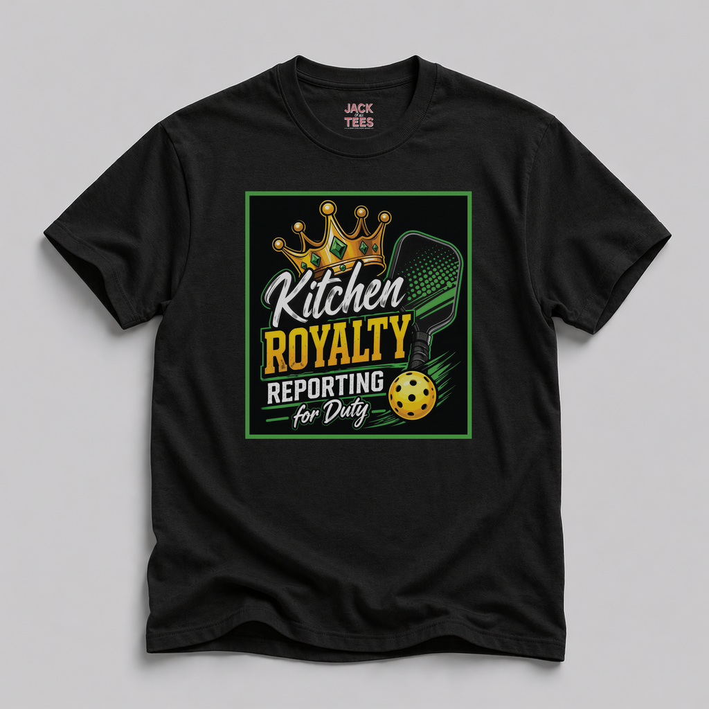 Kitchen Royalty Reporting For Duty Pickleball T-Shirt