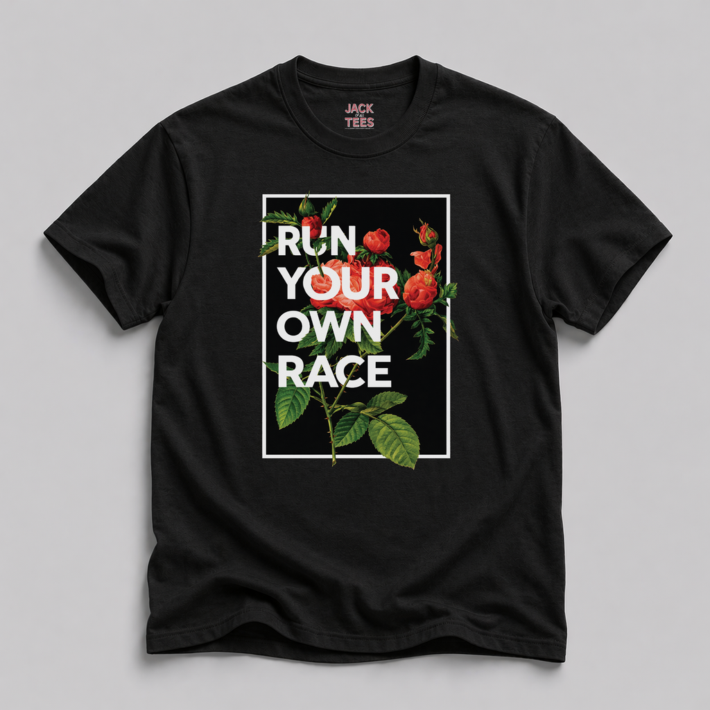 Run Your Own Race Floral T‑Shirt
