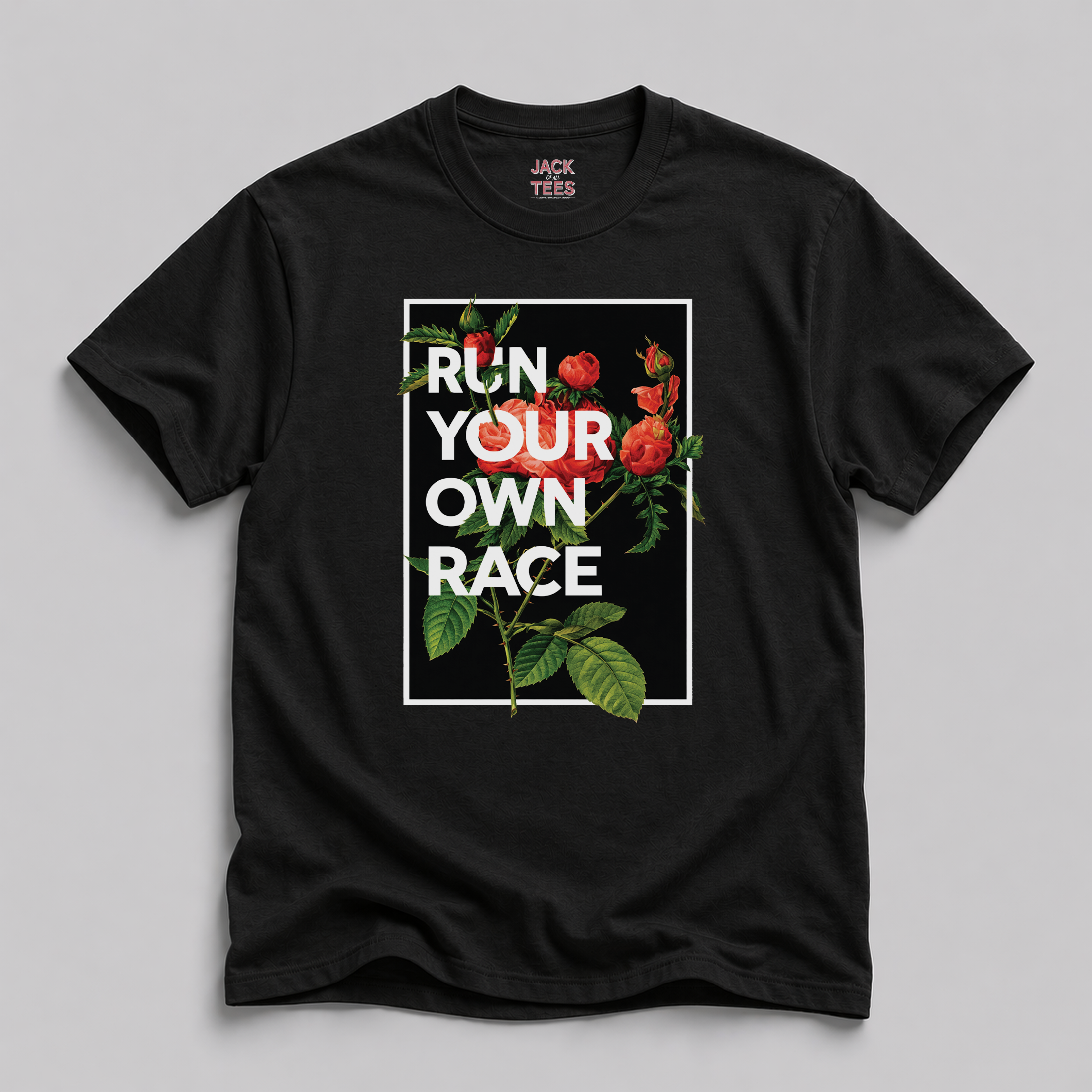 Run Your Own Race Floral T‑Shirt