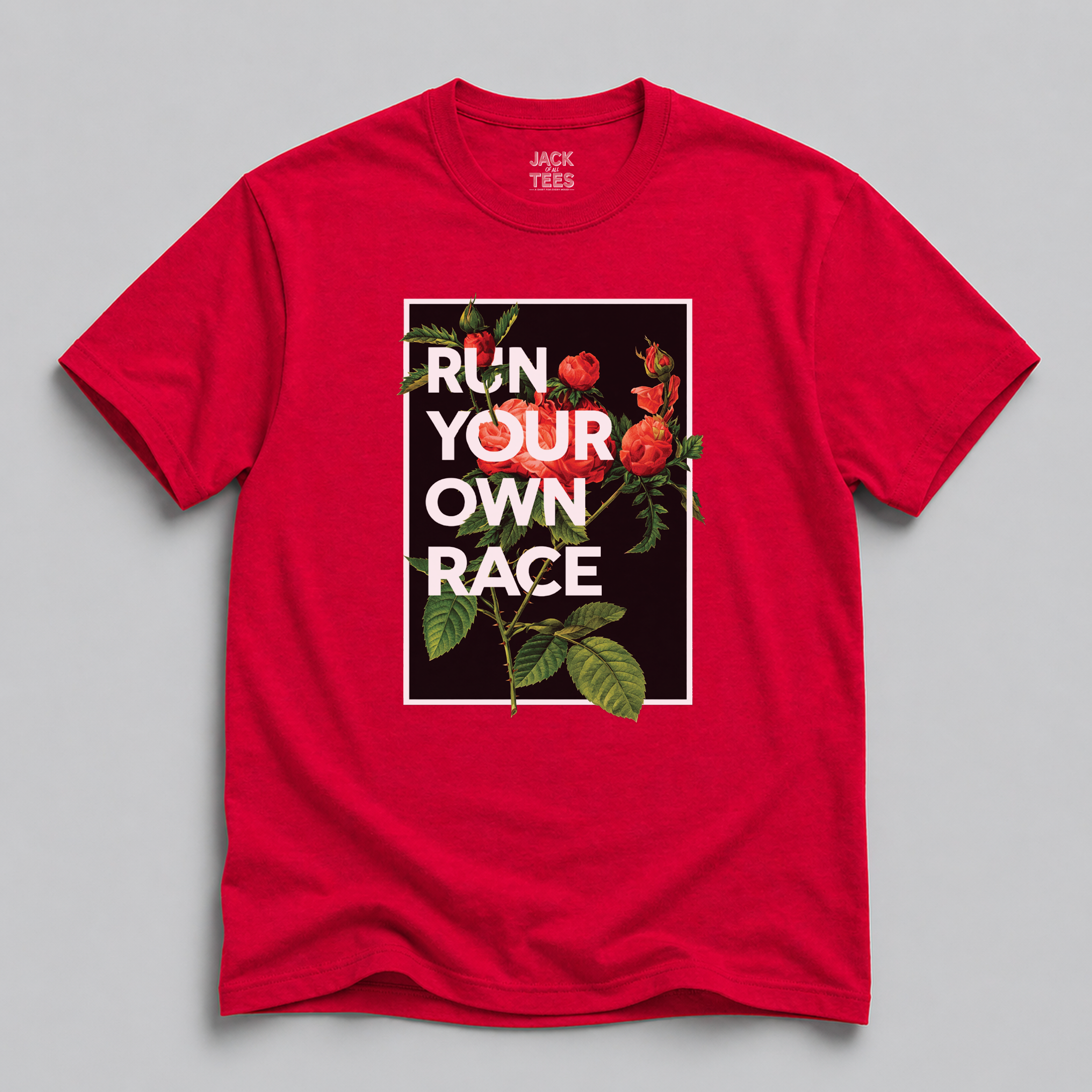 Run Your Own Race Floral T‑Shirt