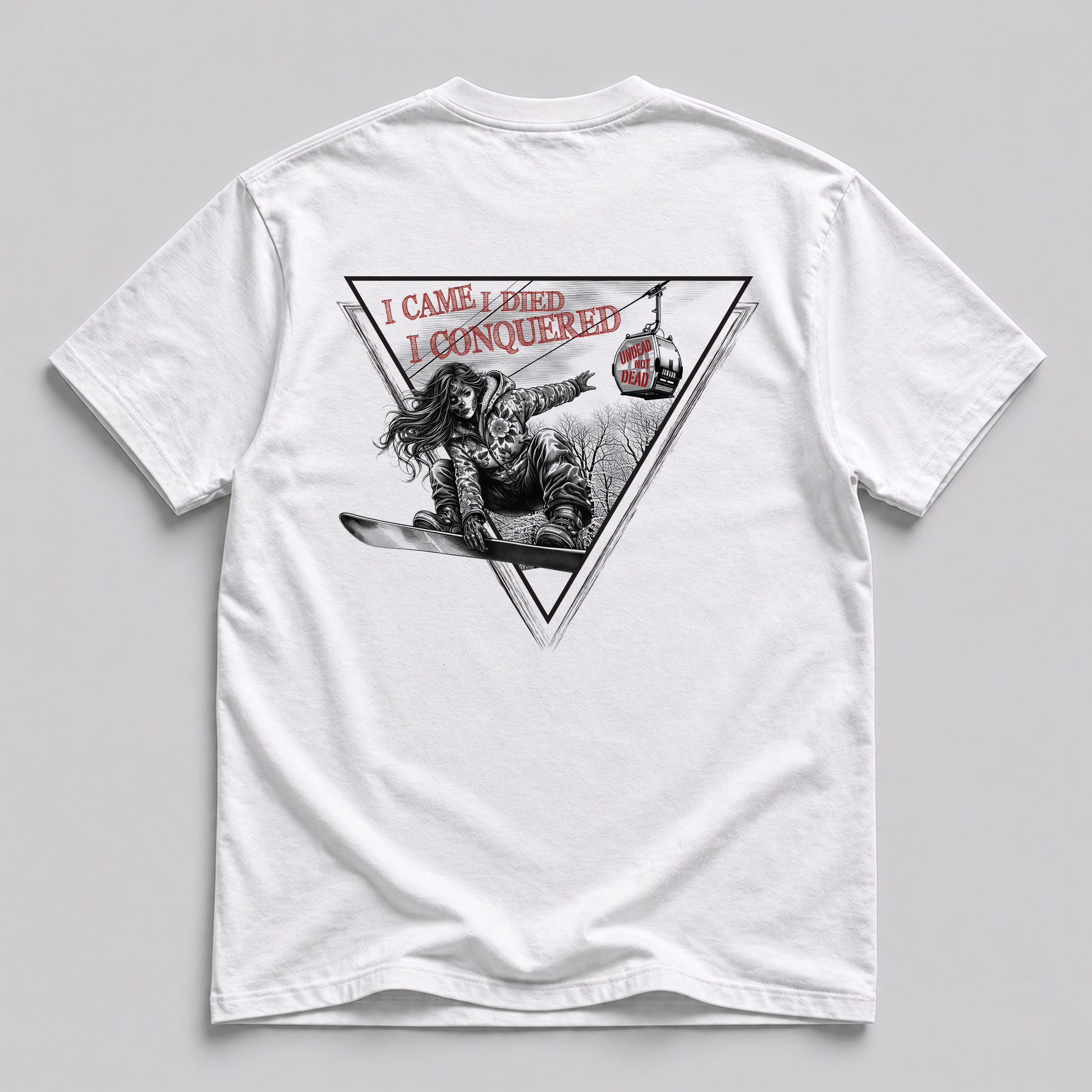 Undead Not Dead Zombie Snowboarder T-Shirt