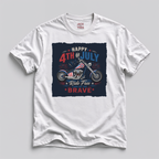 Happy 4th of July Patriotic Chopper Motorcycle T-Shirt