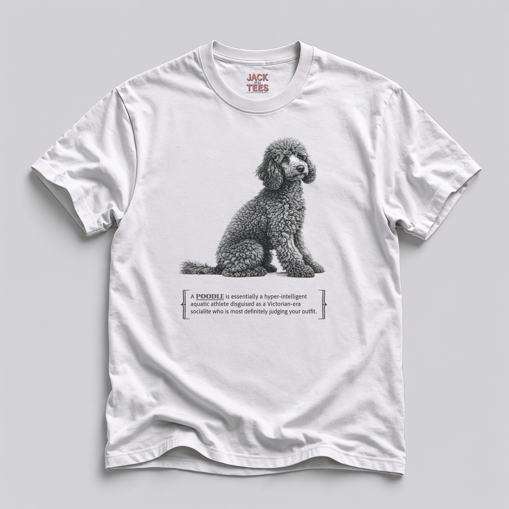 Poodle Judging Your Outfit T-Shirt — Funny Poodle Victorian Dog Tee