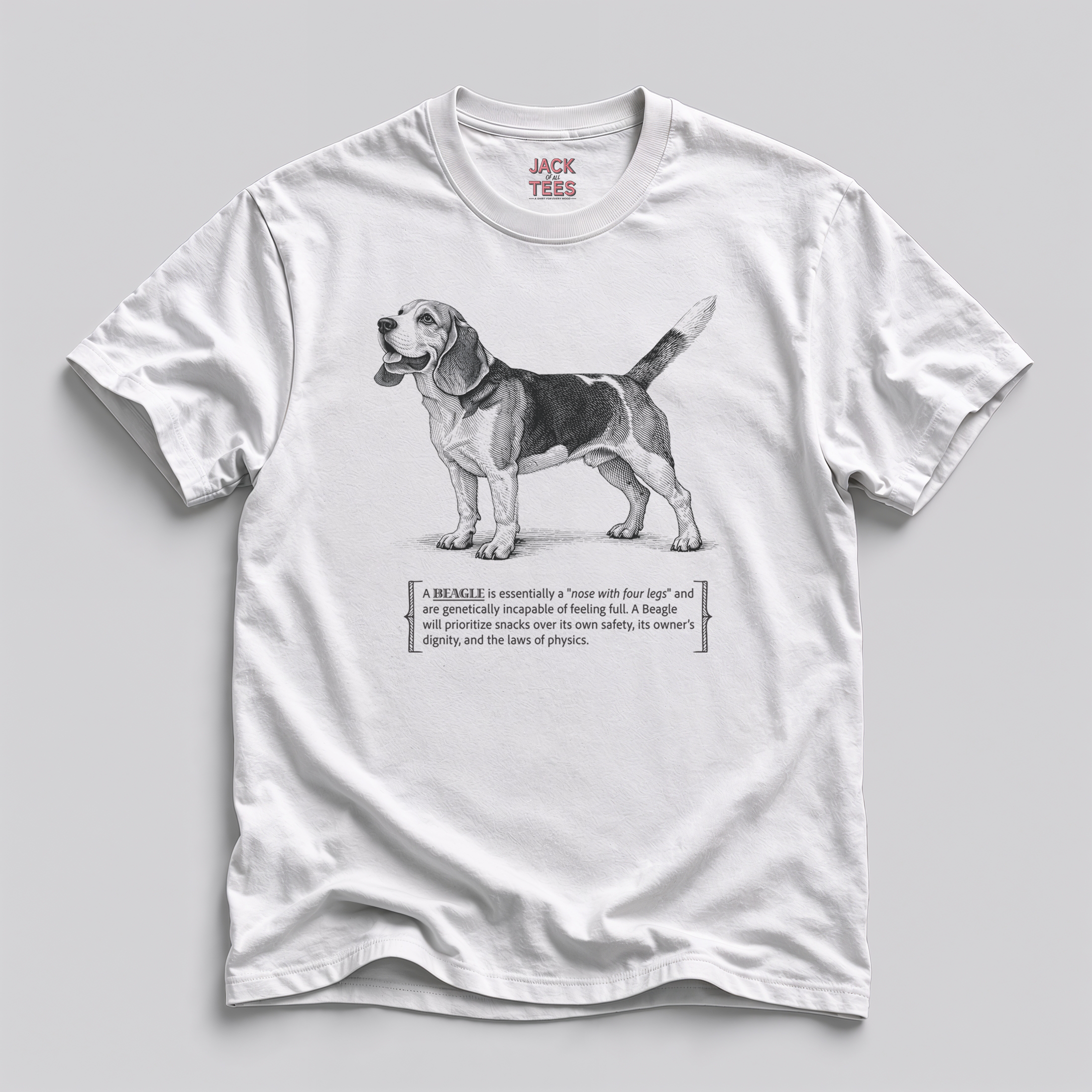 A Nose with Four Legs T-Shirt — Funny Beagle Dog Shirt