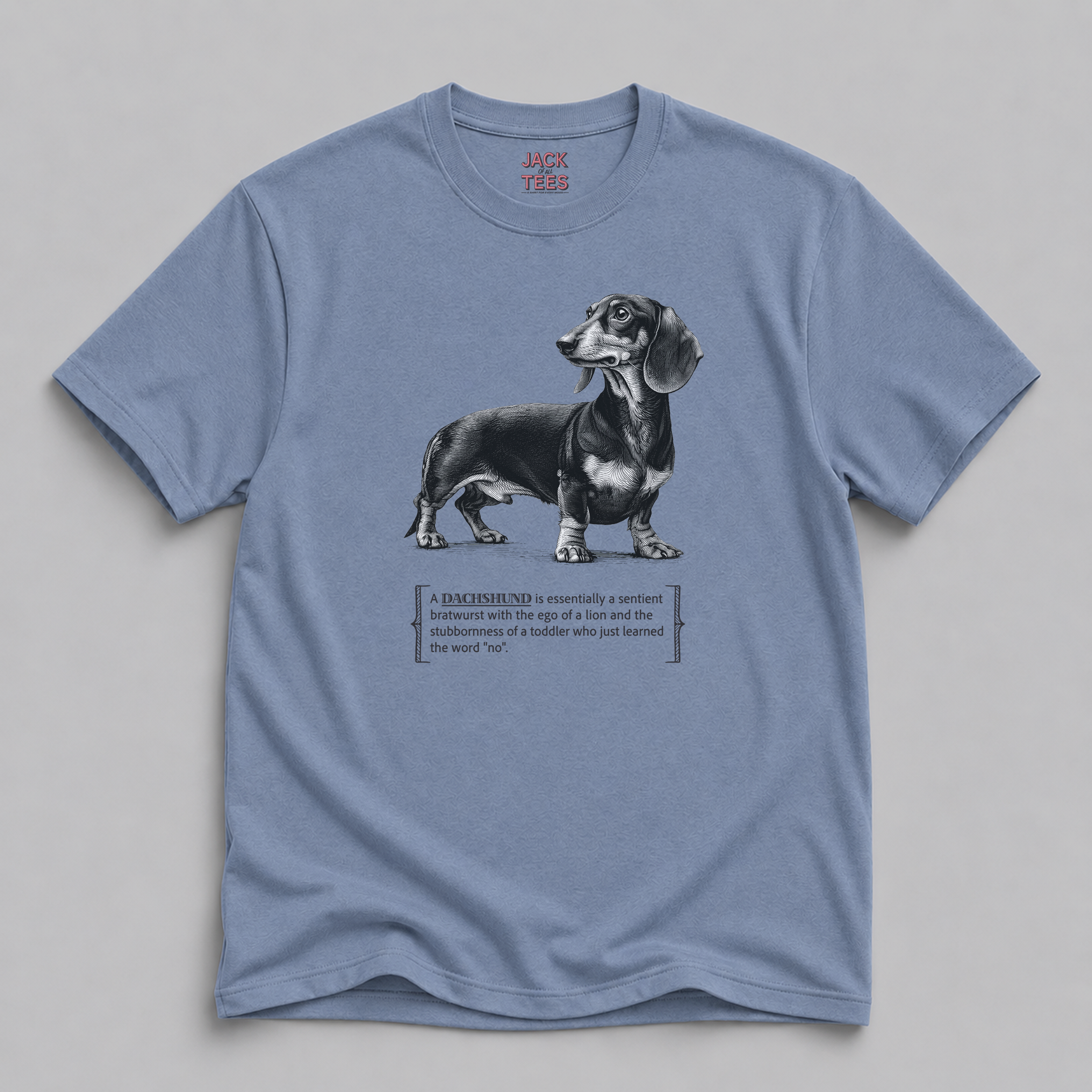 Dachshund Shirt — "Bratwurst with an Ego" Tee