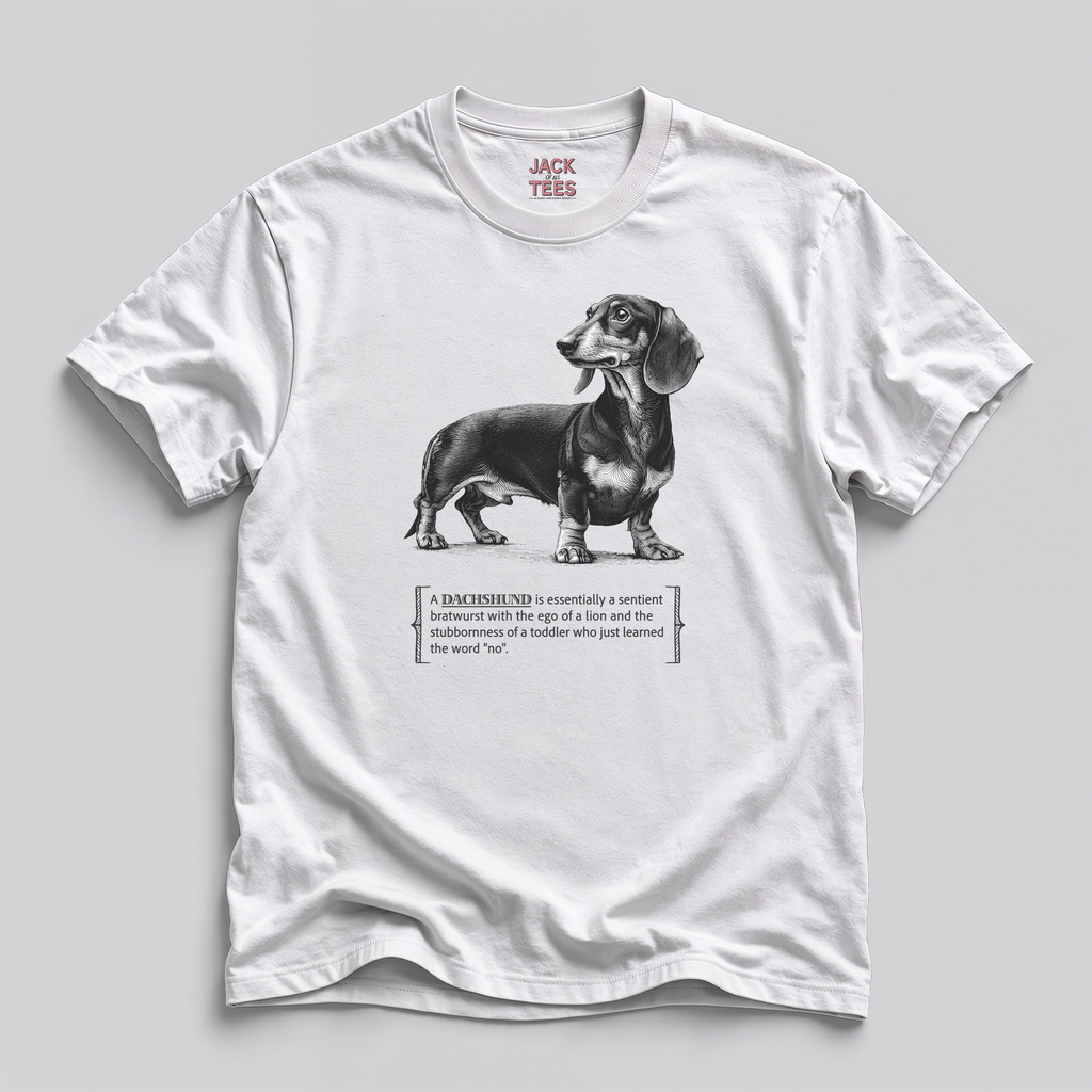 Dachshund Shirt — "Bratwurst with an Ego" Tee