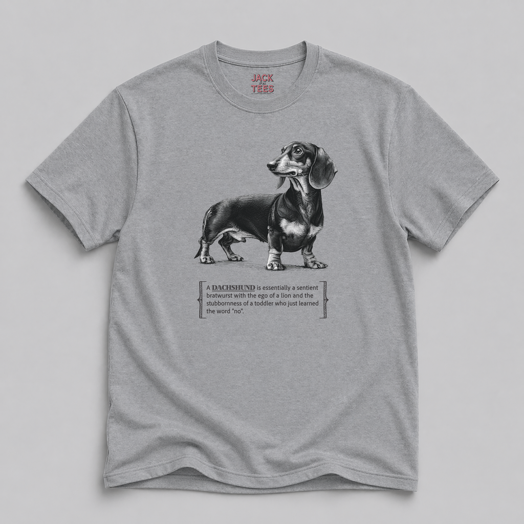 Dachshund Shirt — "Bratwurst with an Ego" Tee
