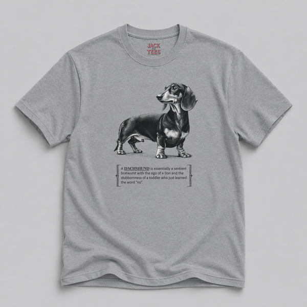 Dachshund Shirt — "Bratwurst with an Ego" Tee