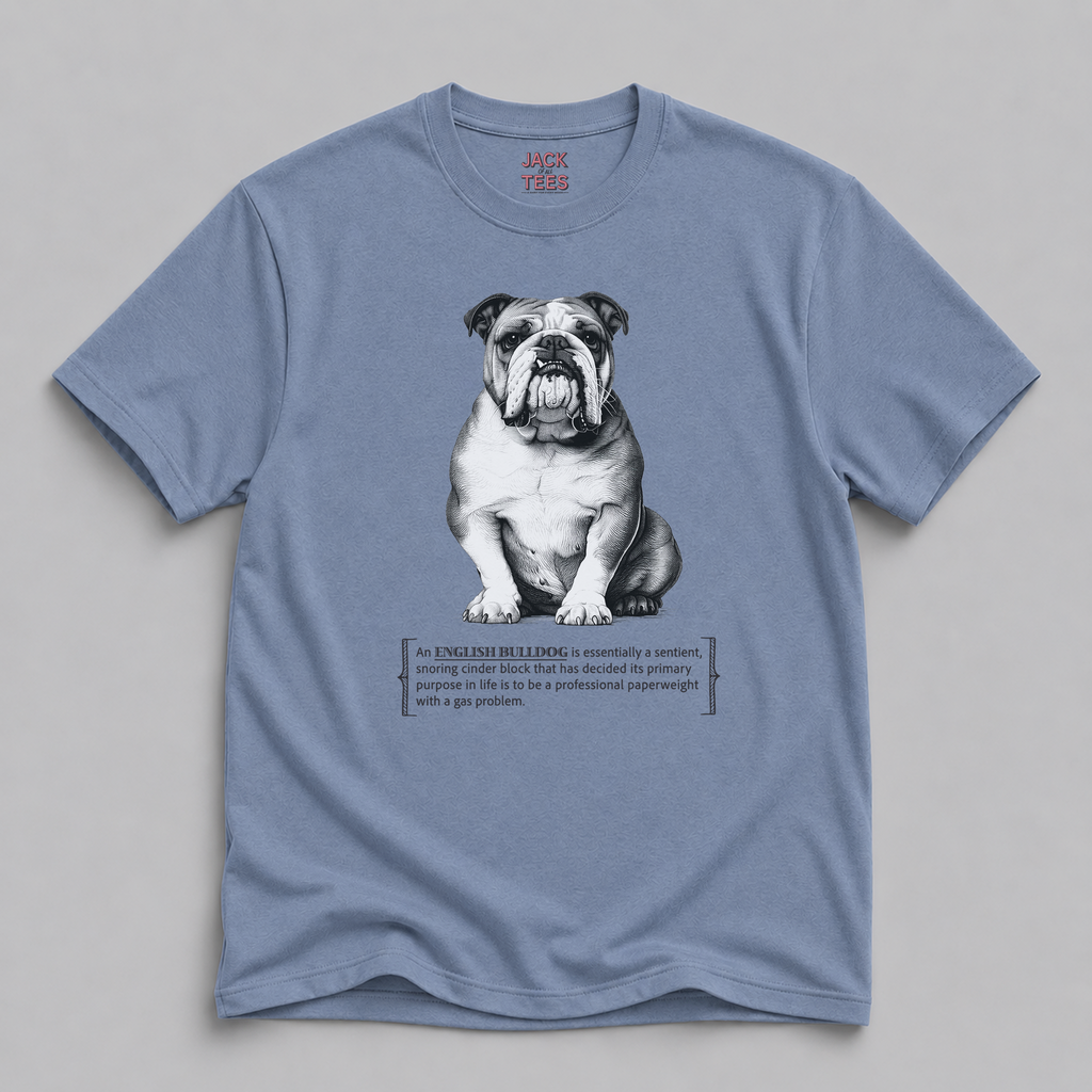 English Bulldog Funny Tee — "Professional Paperweight" Humor T-Shirt