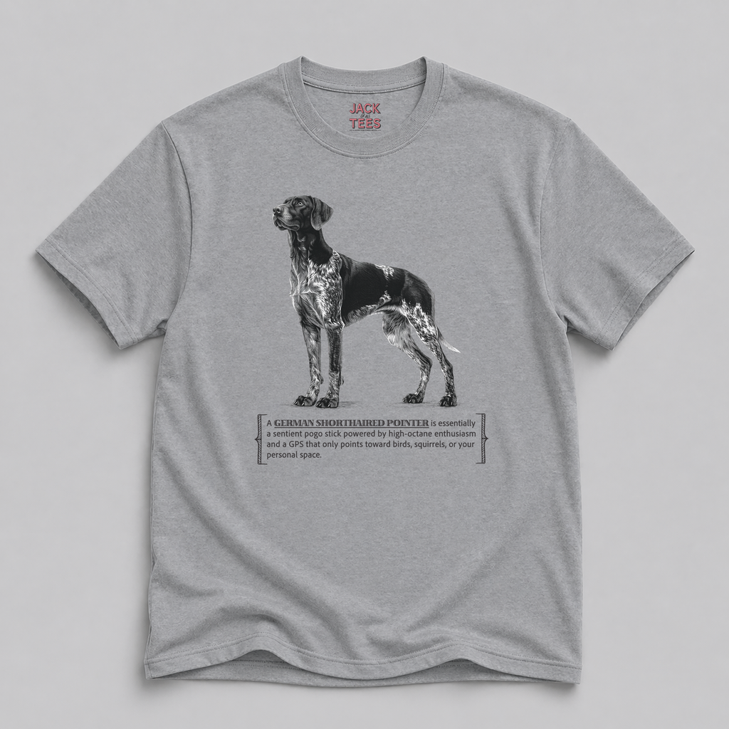 German Shorthaired Pointer Tee — "Powered by High-Octane Enthusiasm"