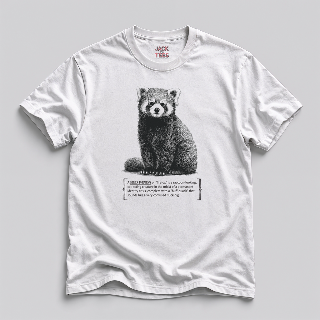 Red Panda (Firefox) T-Shirt — Cute Confused 'Huff-Quack' Graphic Tee