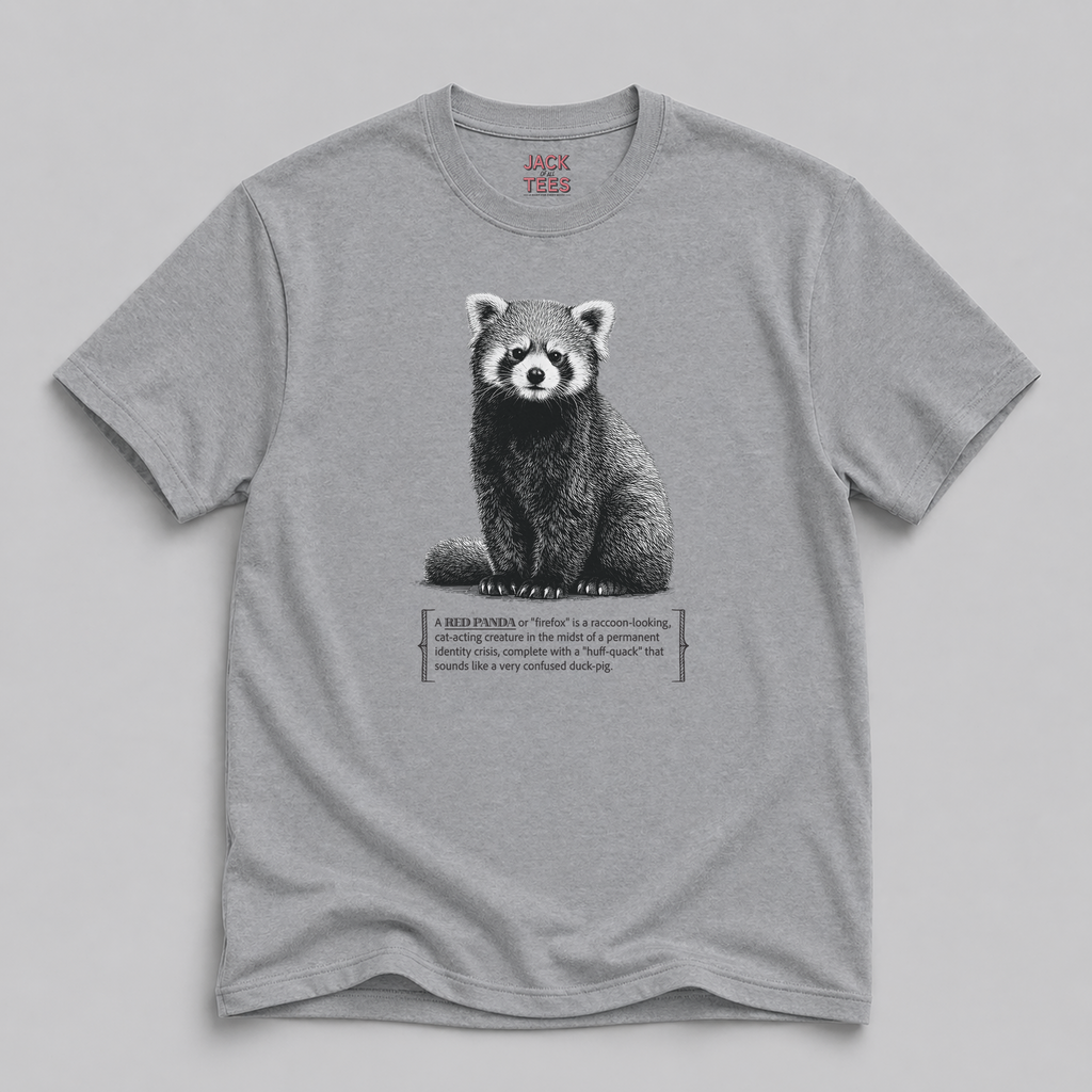 Red Panda (Firefox) T-Shirt — Cute Confused 'Huff-Quack' Graphic Tee