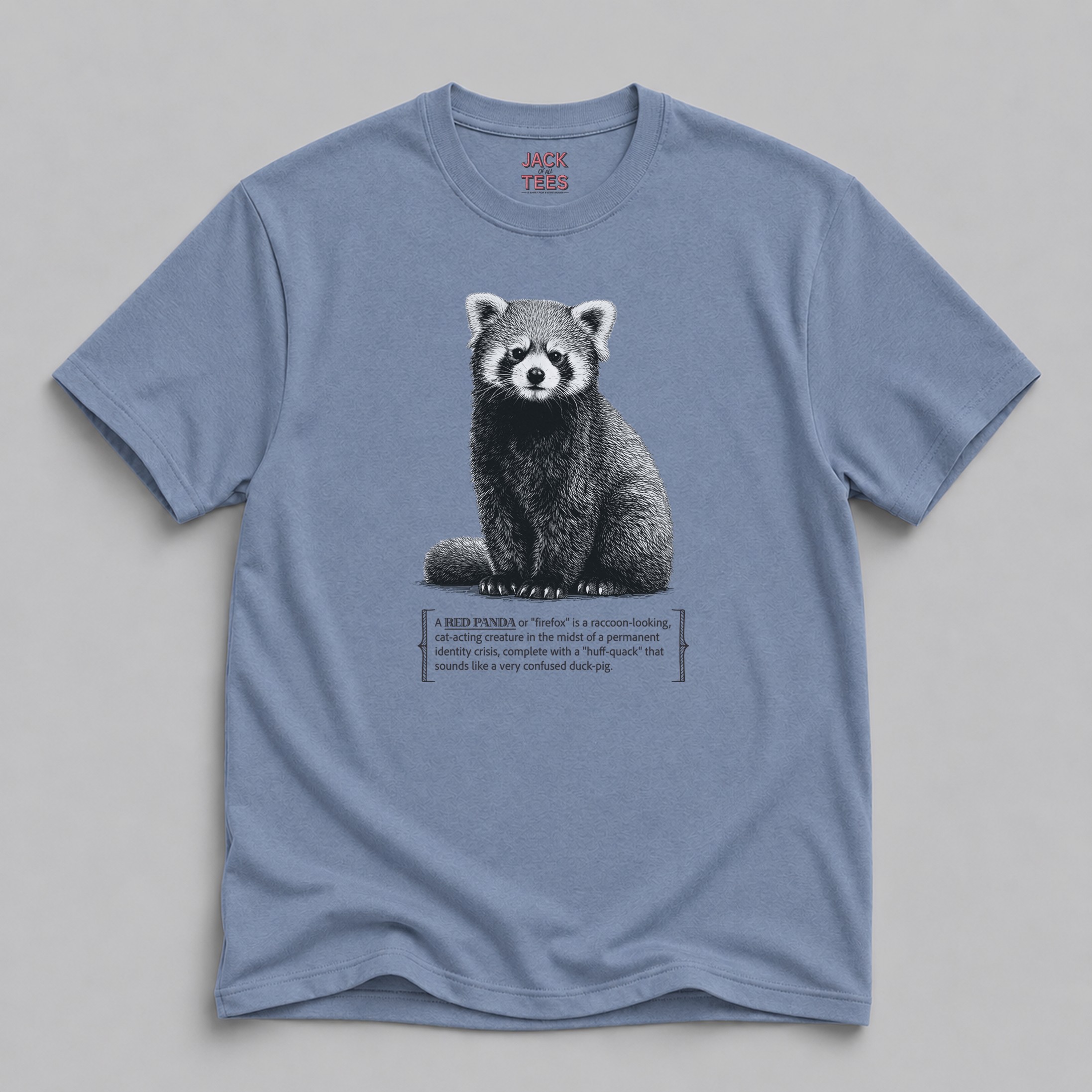 Red Panda (Firefox) T-Shirt — Cute Confused 'Huff-Quack' Graphic Tee