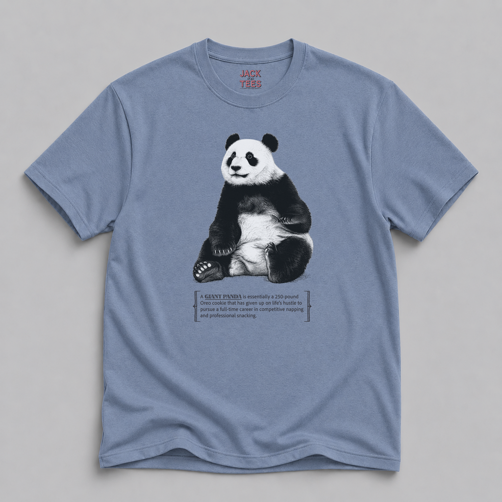 Panda Napping Tee — Funny Giant Panda Snack & Nap Graphic T-Shirt