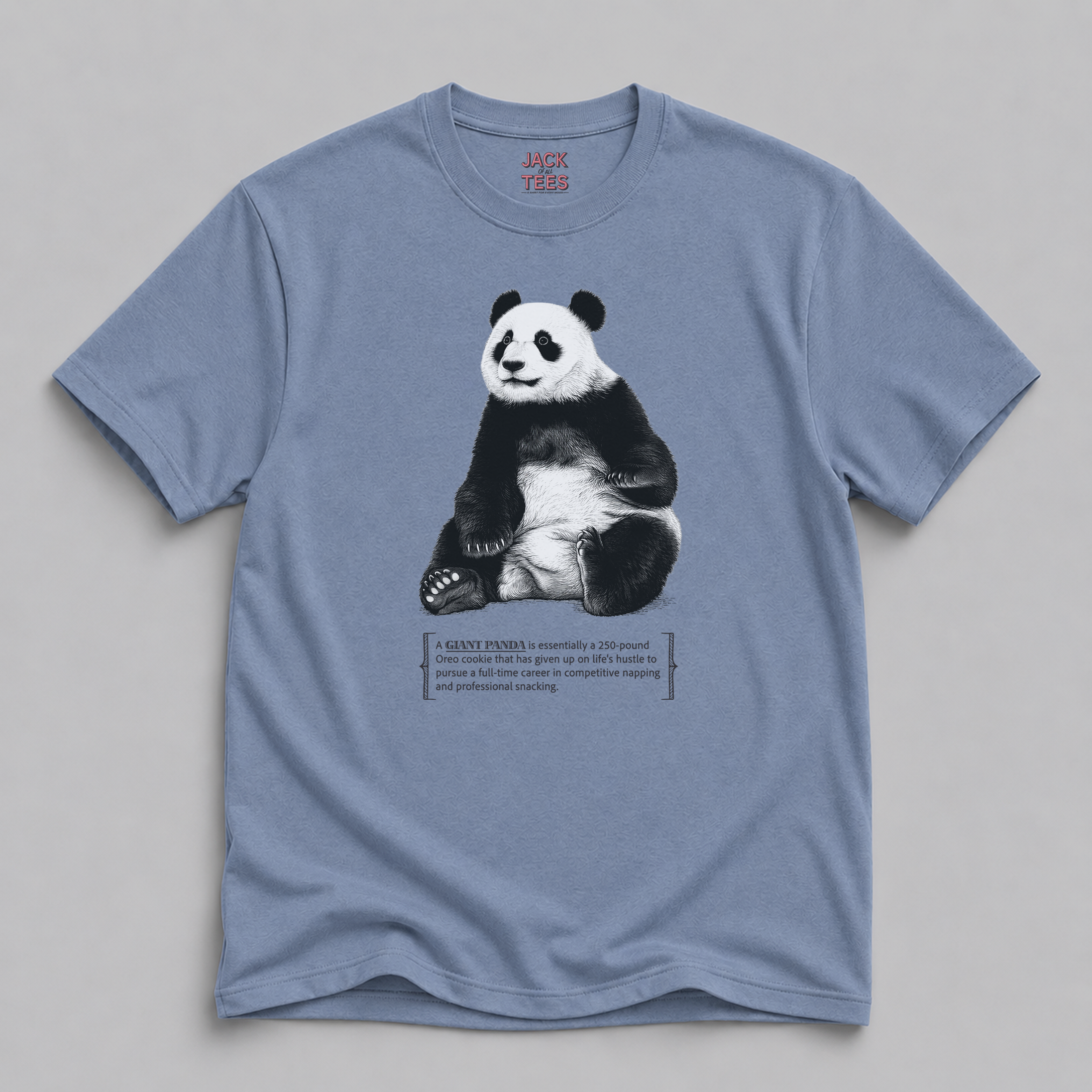 Panda Napping Tee — Funny Giant Panda Snack & Nap Graphic T-Shirt
