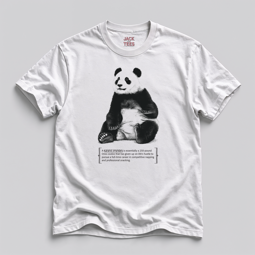 Panda Napping Tee — Funny Giant Panda Snack & Nap Graphic T-Shirt