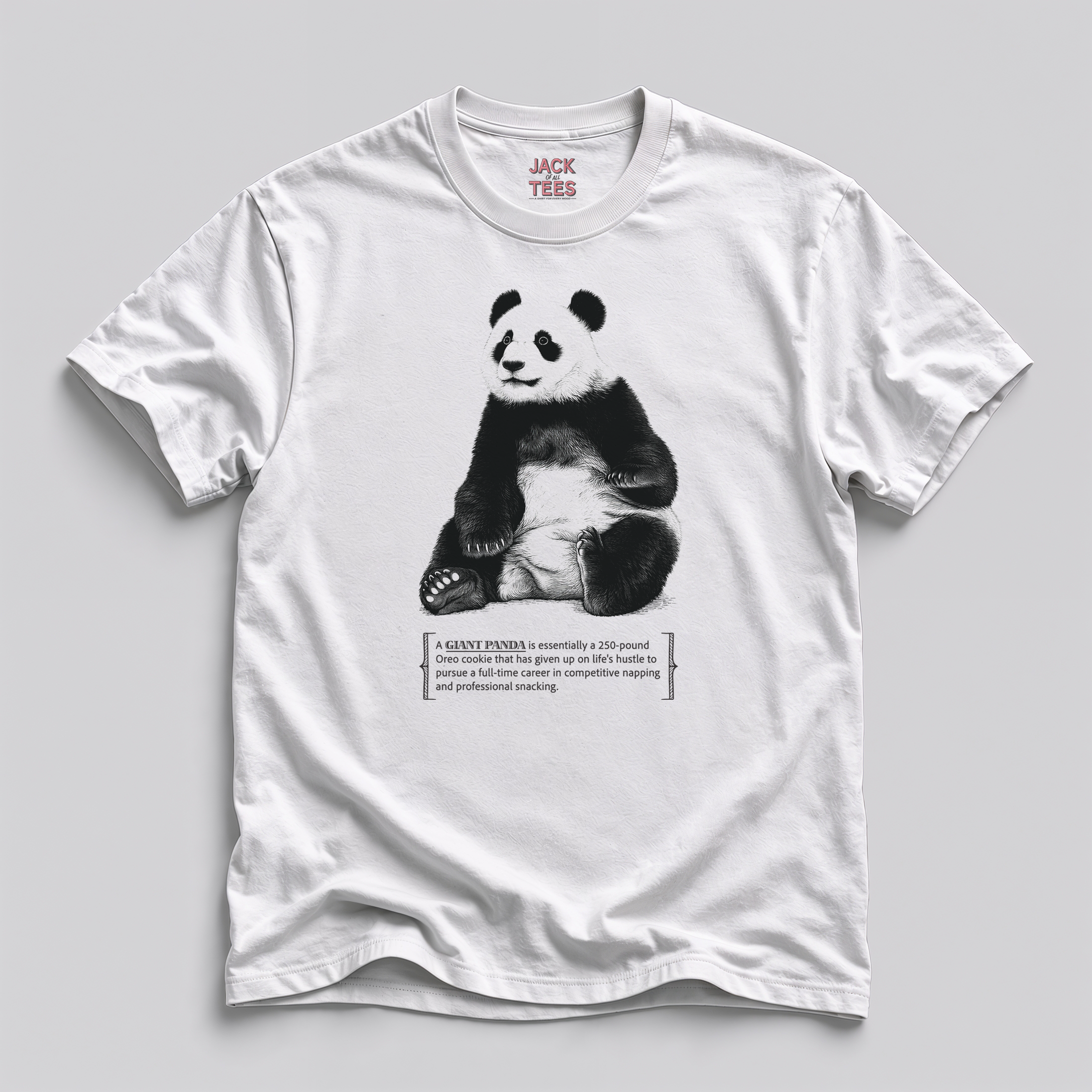 Panda Napping Tee — Funny Giant Panda Snack & Nap Graphic T-Shirt