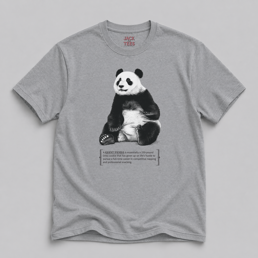 Panda Napping Tee — Funny Giant Panda Snack & Nap Graphic T-Shirt