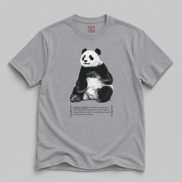 Panda Napping Tee — Funny Giant Panda Snack & Nap Graphic T-Shirt