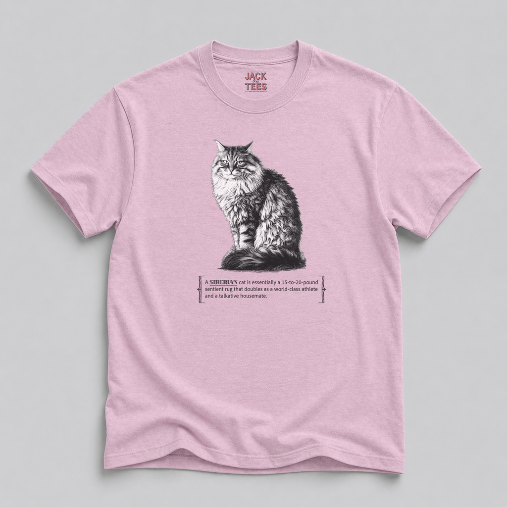 Siberian Cat Lover T‑Shirt — "15–20‑Pound Sentient Rug" Tee