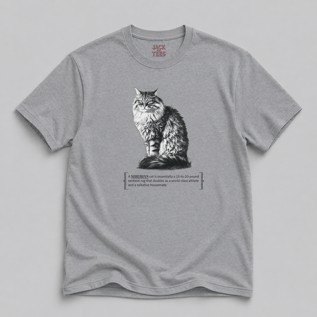 Siberian Cat Lover T‑Shirt — "15–20‑Pound Sentient Rug" Tee