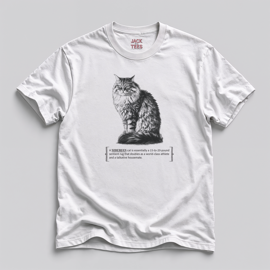 Siberian Cat Lover T‑Shirt — "15–20‑Pound Sentient Rug" Tee
