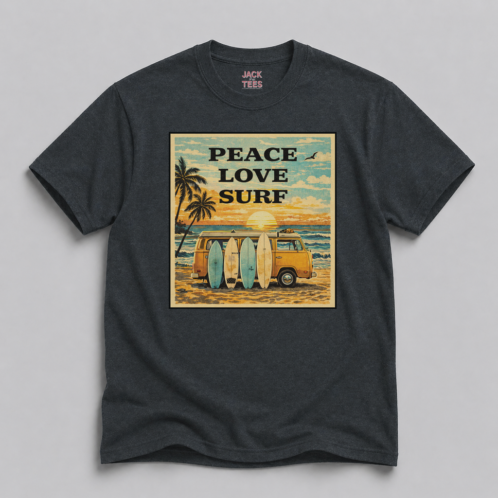 Peace Love Surf VW Bus T-Shirt