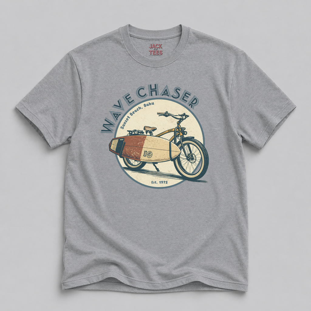 Wave Chaser Bicycle Surfboard T-Shirt