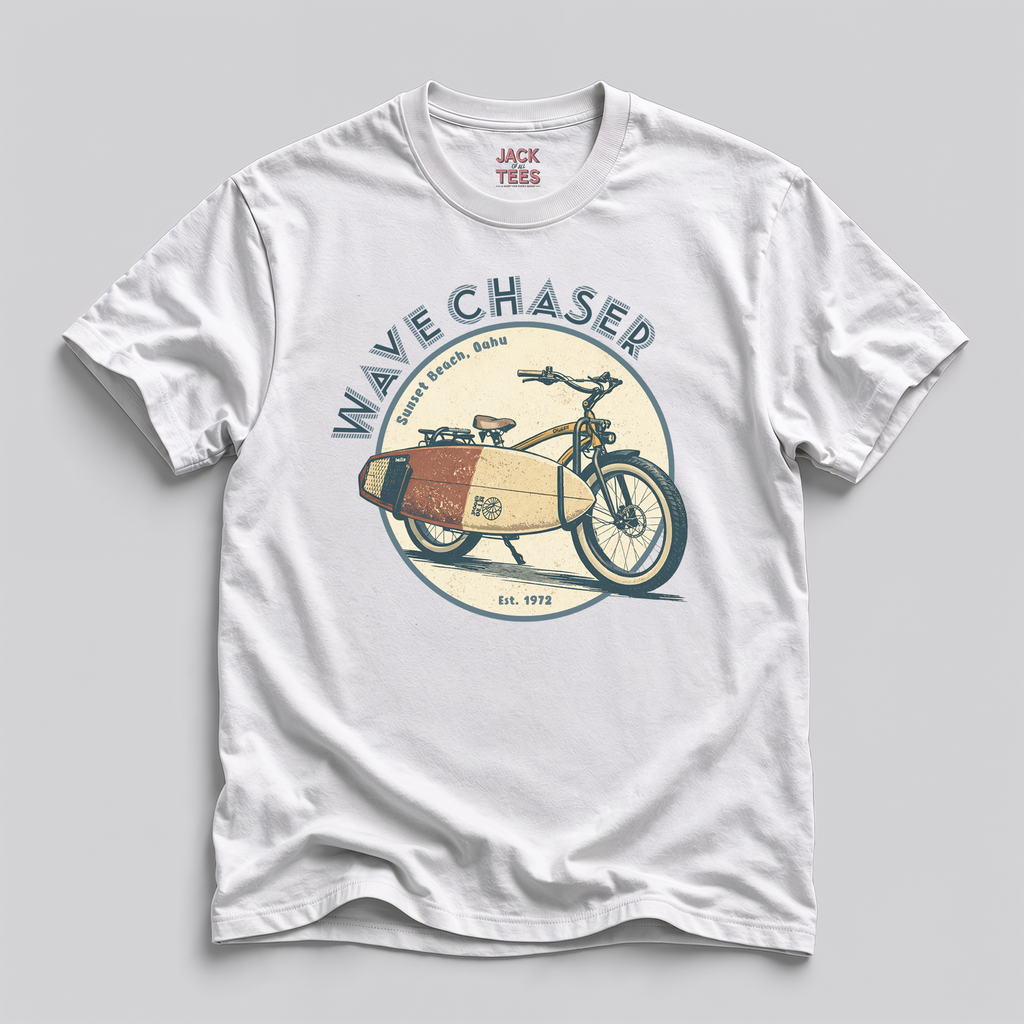 Wave Chaser Bicycle Surfboard T-Shirt