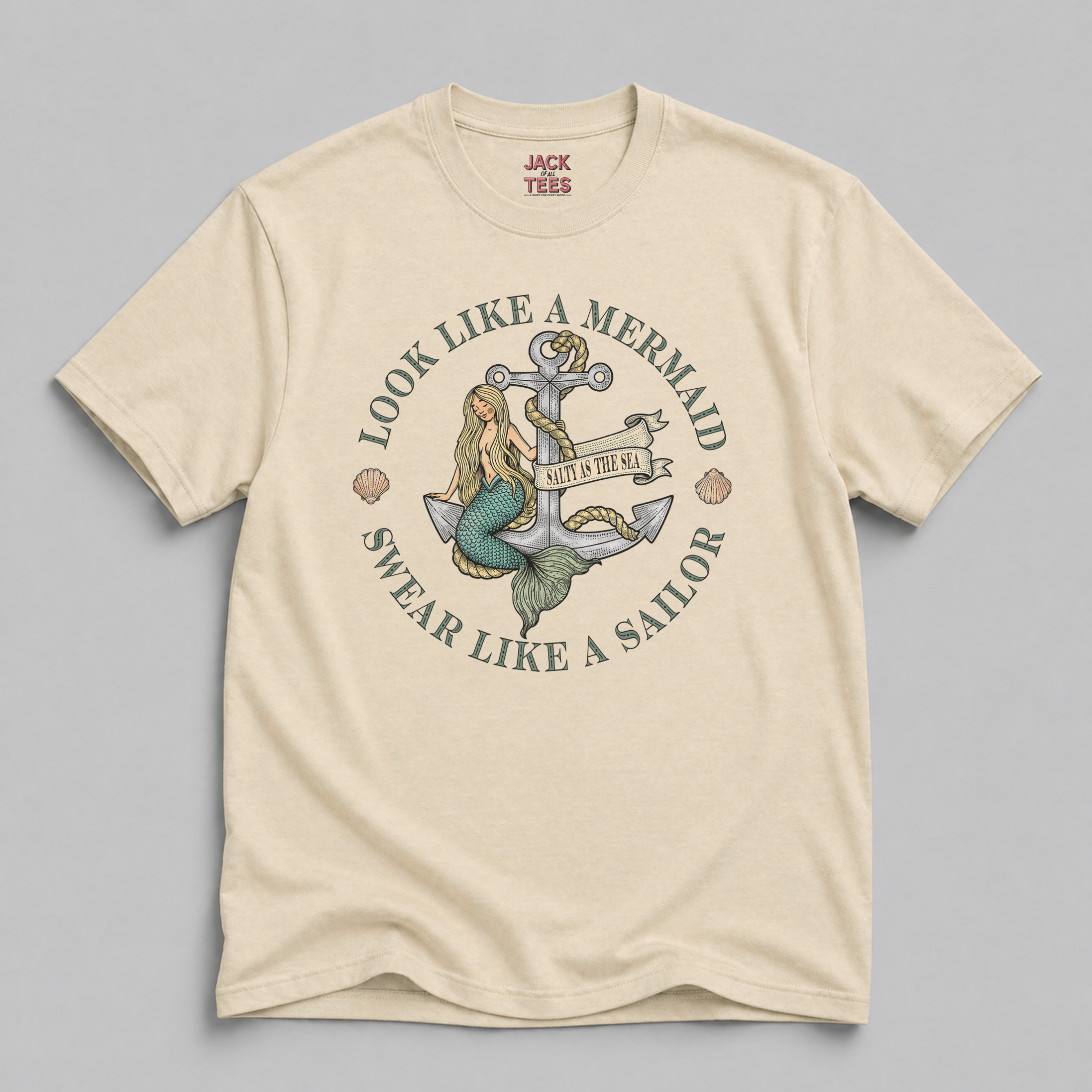 Look Like a Mermaid, Swear Like a Sailor T-Shirt — Fun Beachy Mermaid Tee