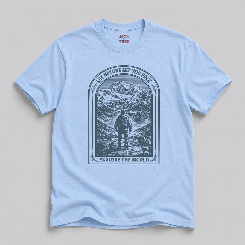 Let Nature Set You Free T-Shirt — Woodcut Style Nature Graphic Tee
