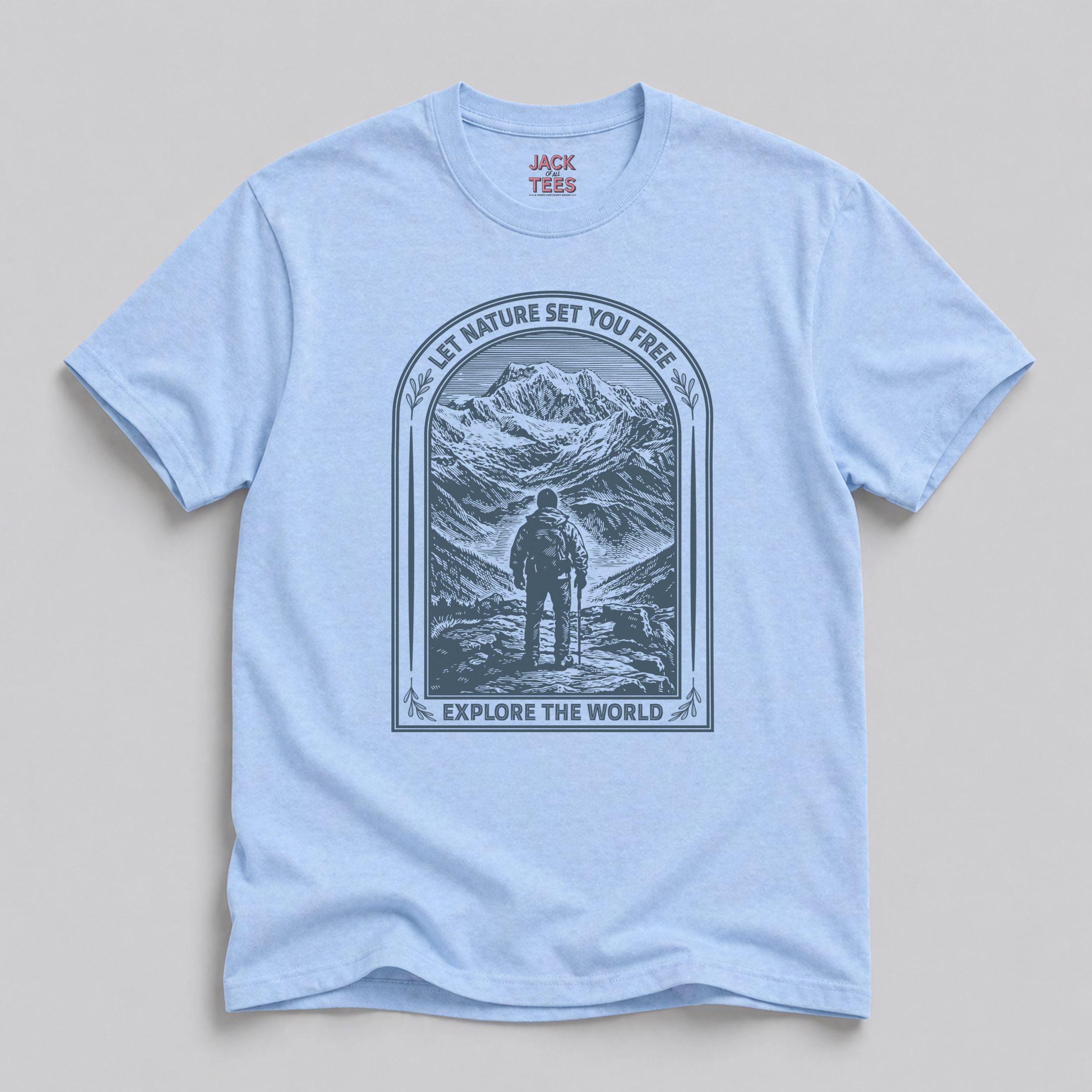 Let Nature Set You Free T-Shirt — Woodcut Style Nature Graphic Tee