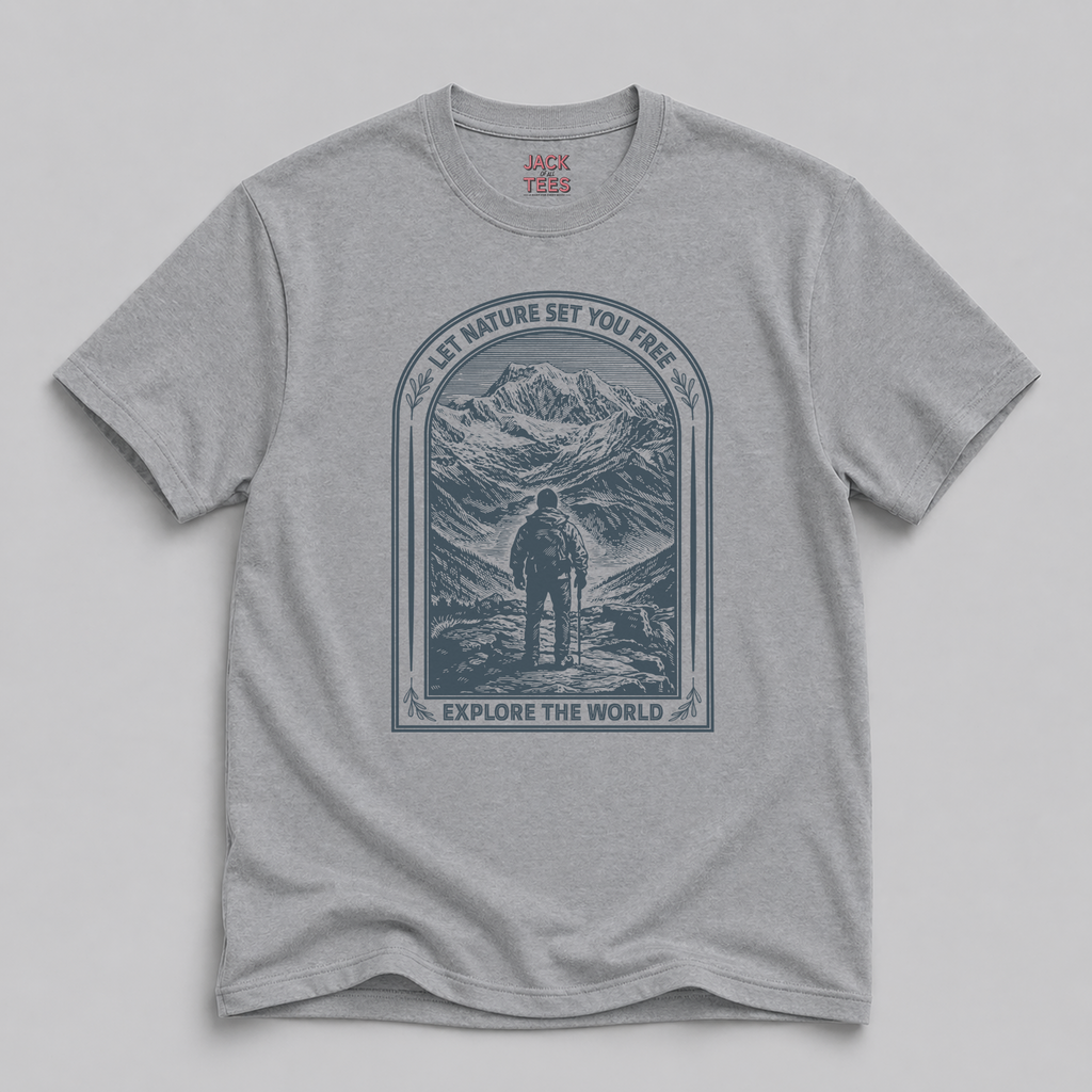 Let Nature Set You Free T-Shirt — Woodcut Style Nature Graphic Tee