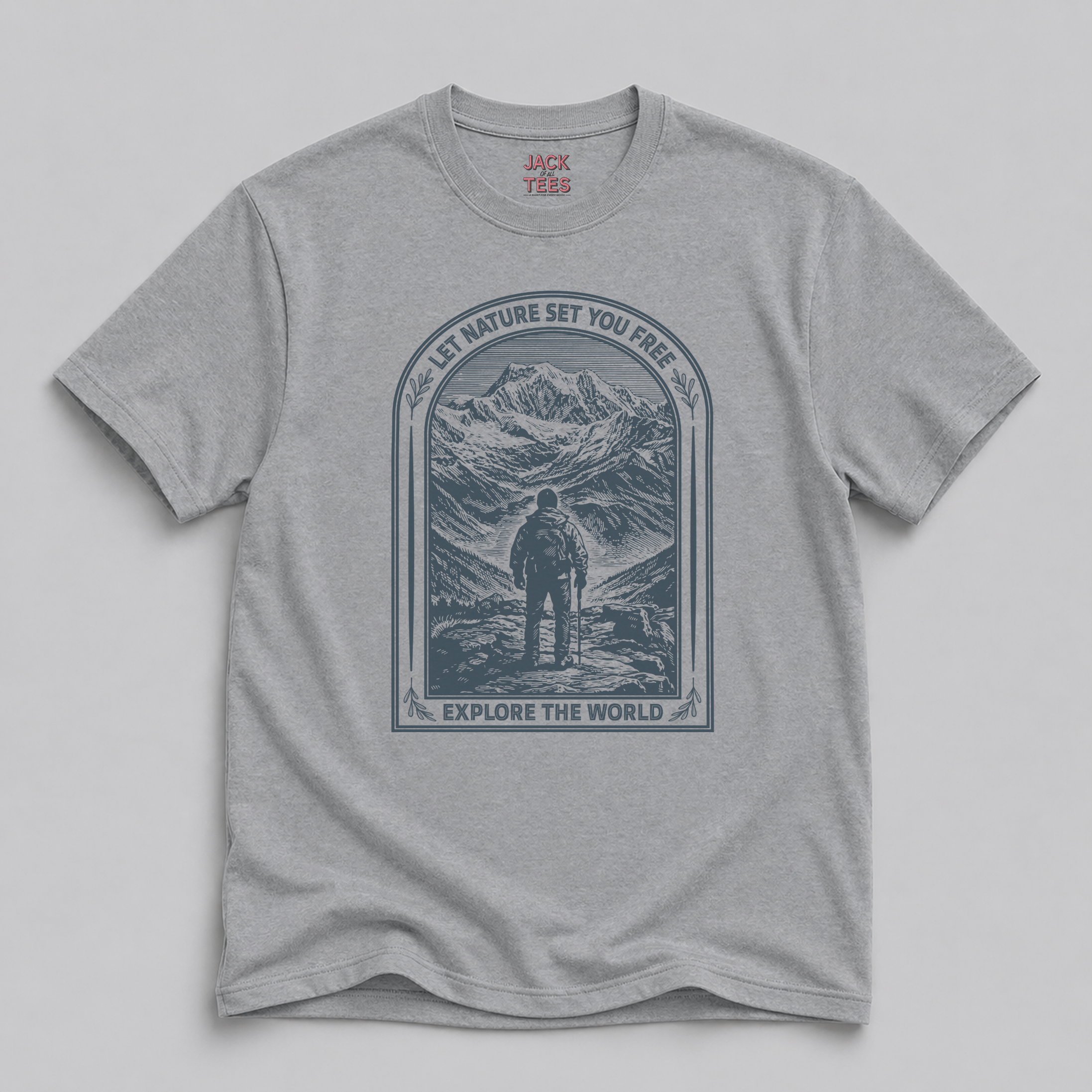 Let Nature Set You Free T-Shirt — Woodcut Style Nature Graphic Tee