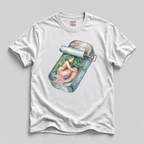 Mermaid Sleeping in a Sardine Tin Watercolor T-Shirt