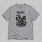 Will Hike For Snacks Dog T-Shirt — Funny Hiking Tee for Dog Lovers