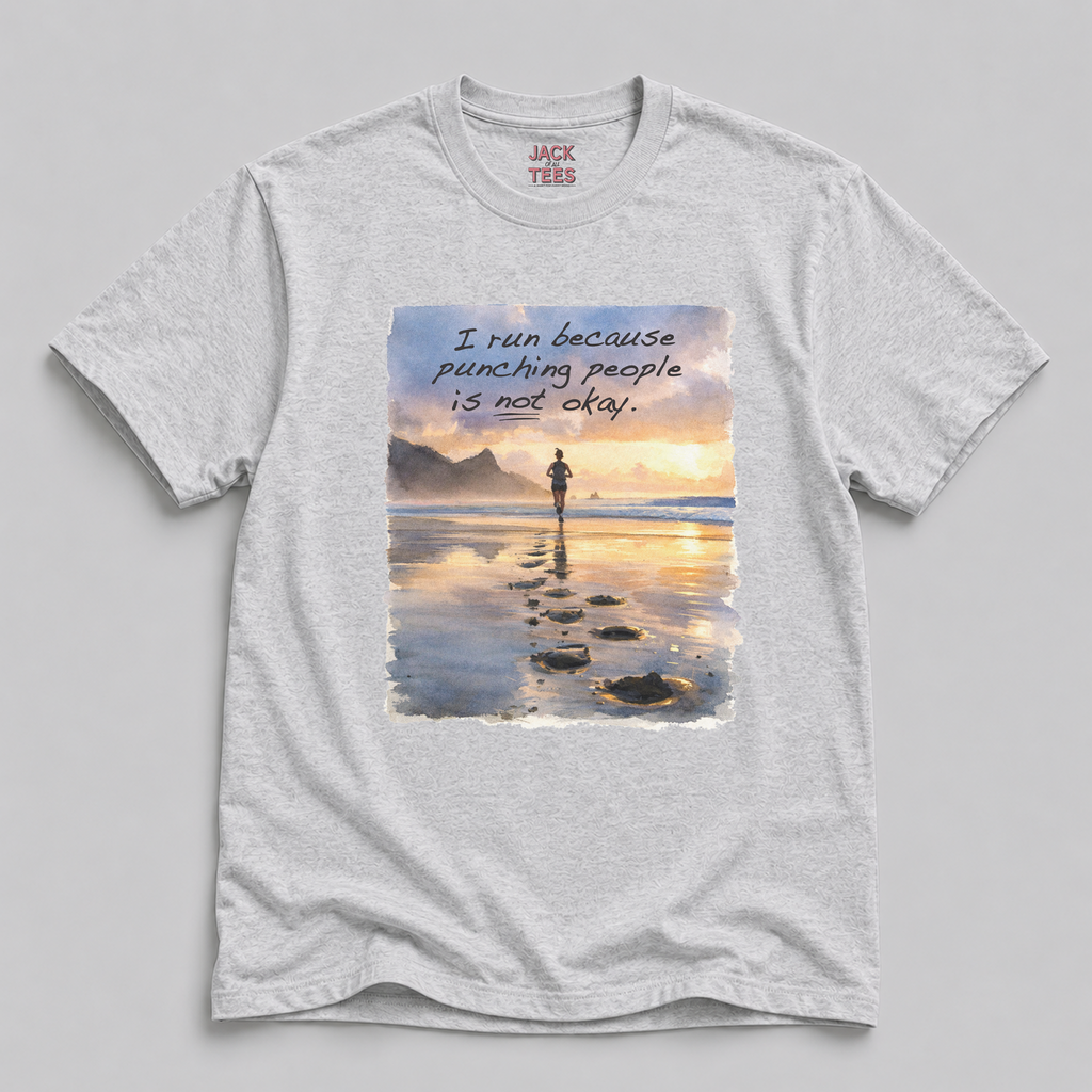 I Run Because 'Punching People Is Not Okay' T-Shirt