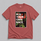 Run Your Own Race Floral T-Shirt — Inspirational Motivational Tee