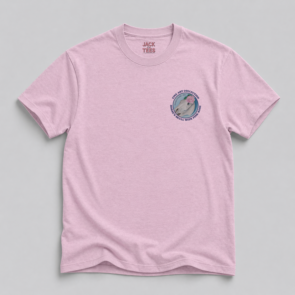 Horse Skull & Pink Rose T-Shirt — Georgia O’Keeffe 1931 Fine Art Tee