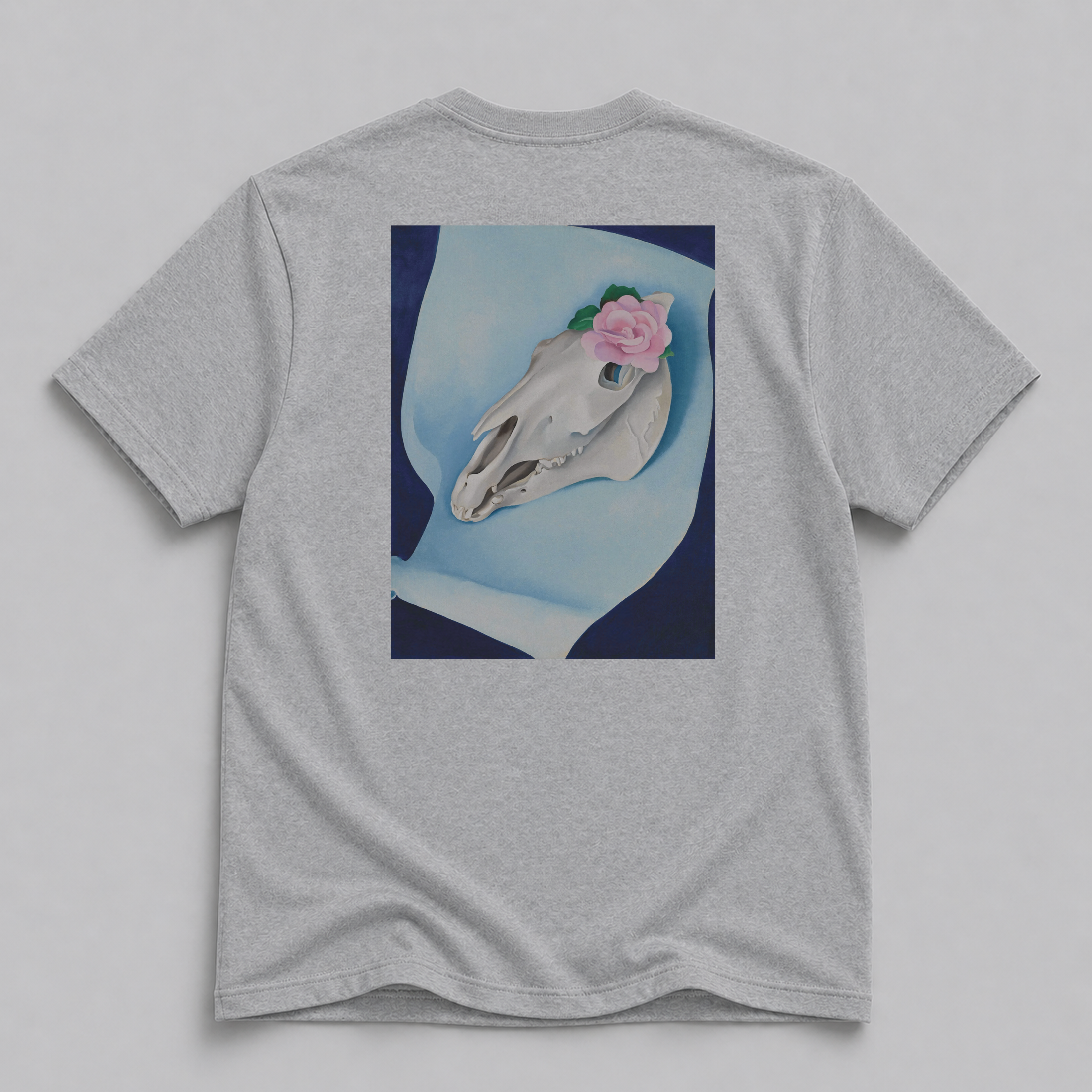Horse Skull & Pink Rose T-Shirt — Georgia O’Keeffe 1931 Fine Art Tee