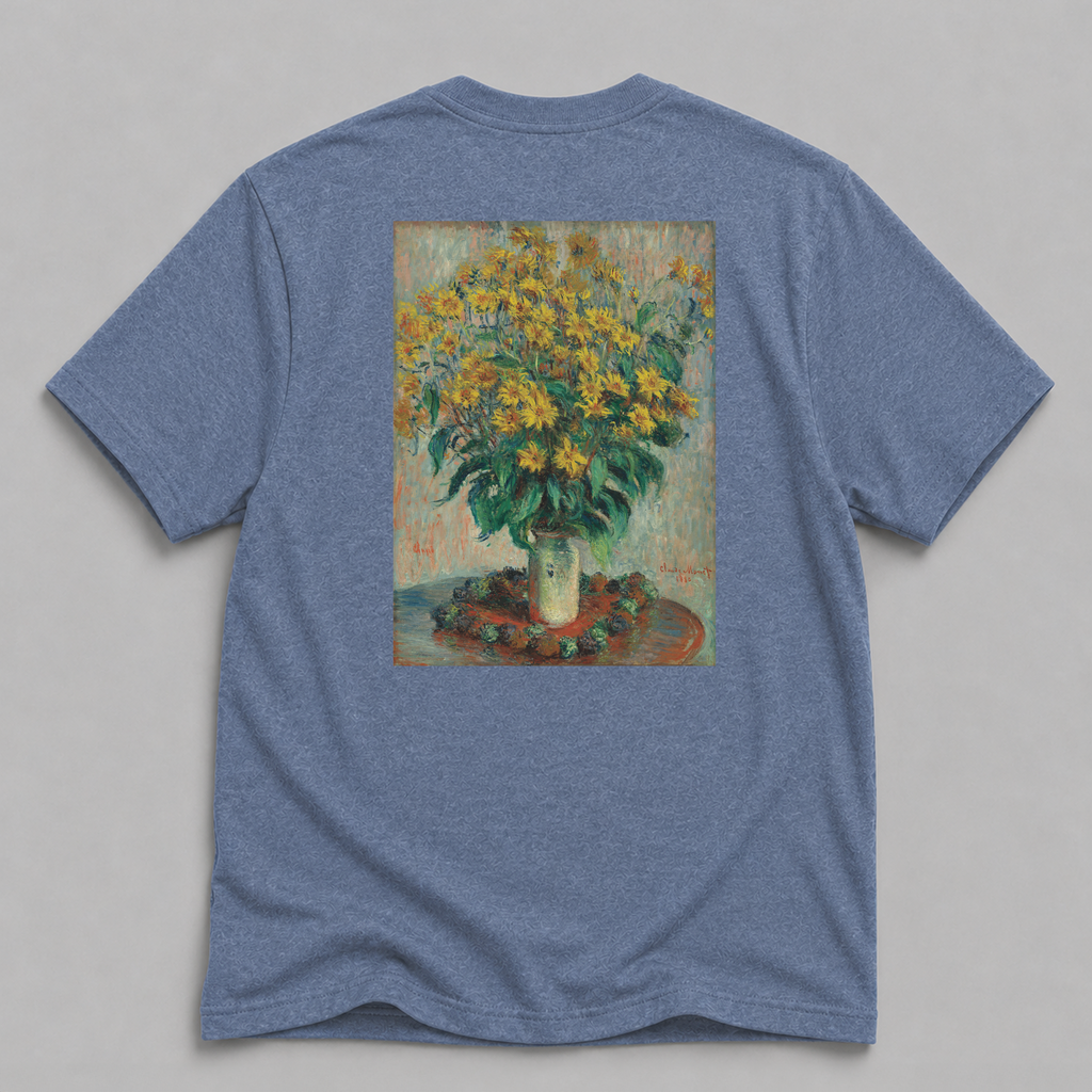 Claude Monet Jerusalem Artichoke Flowers Fine Art T-Shirt