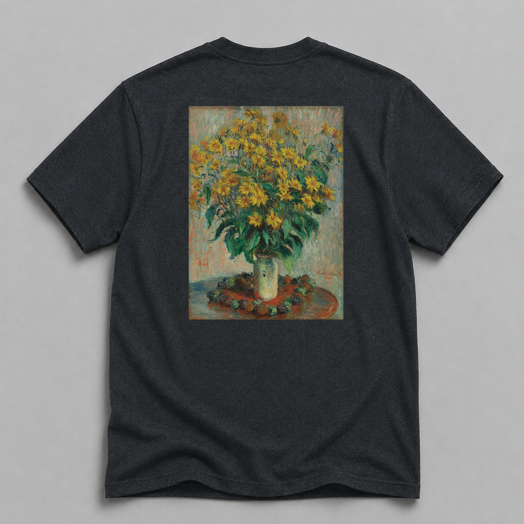 Claude Monet Jerusalem Artichoke Flowers Fine Art T-Shirt